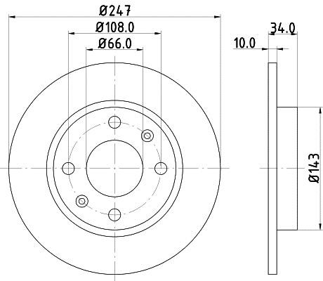 Hella 8DD 355 100-841 Тормозной диск передний невентилируемый 8DD355100841: Отличная цена - Купить в Польше на 2407.PL!