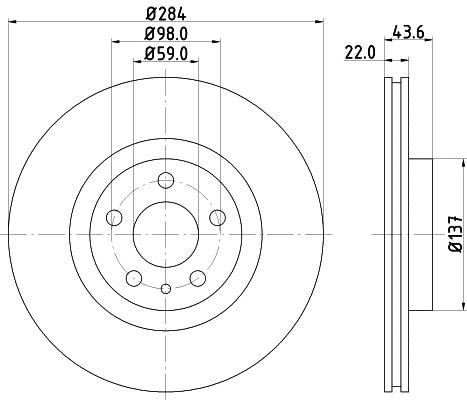 Hella 8DD 355 101-951 Тормозной диск передний вентилируемый 8DD355101951: Отличная цена - Купить в Польше на 2407.PL!