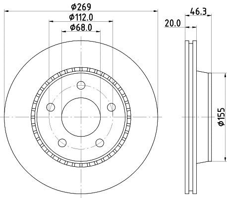 Hella 8DD 355 101-351 Тормозной диск задний вентилируемый 8DD355101351: Отличная цена - Купить в Польше на 2407.PL!