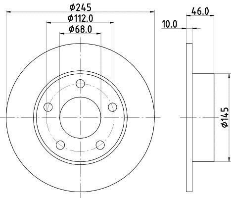 Hella 8DD 355 101-381 Тормозной диск задний невентилируемый 8DD355101381: Отличная цена - Купить в Польше на 2407.PL!