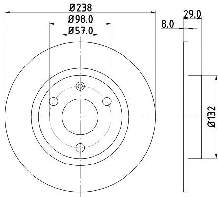Hella 8DD 355 101-451 Тормозной диск передний невентилируемый 8DD355101451: Отличная цена - Купить в Польше на 2407.PL!