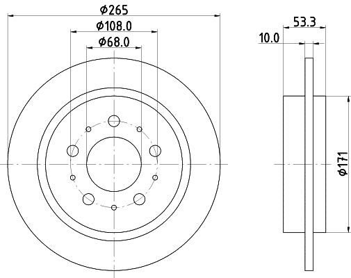 Hella 8DD 355 102-261 Тормозной диск задний невентилируемый 8DD355102261: Отличная цена - Купить в Польше на 2407.PL!
