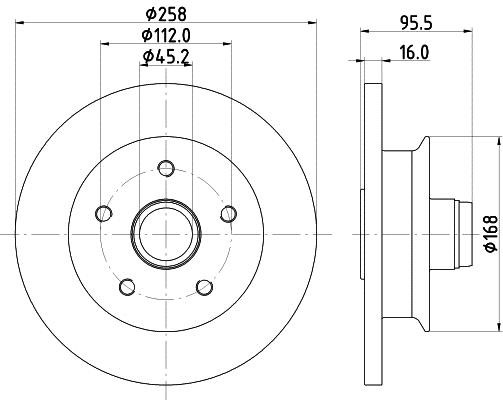 Hella 8DD 355 102-361 Тормозной диск передний невентилируемый 8DD355102361: Отличная цена - Купить в Польше на 2407.PL!