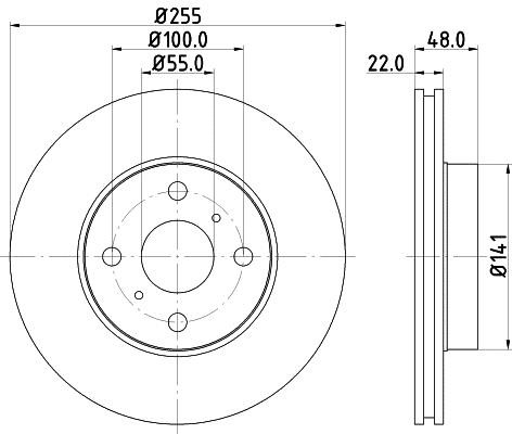 Hella 8DD 355 104-871 Тормозной диск передний вентилируемый 8DD355104871: Отличная цена - Купить в Польше на 2407.PL!