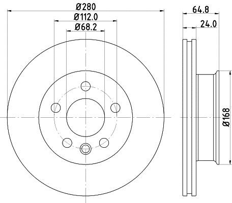 Hella 8DD 355 127-061 Тормозной диск передний вентилируемый 8DD355127061: Отличная цена - Купить в Польше на 2407.PL!