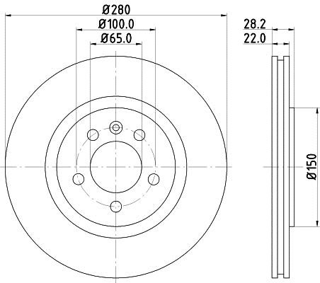 Hella 8DD 355 102-741 Тормозной диск передний вентилируемый 8DD355102741: Отличная цена - Купить в Польше на 2407.PL!