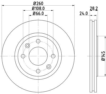 Hella 8DD 355 105-031 Тормозной диск передний вентилируемый 8DD355105031: Отличная цена - Купить в Польше на 2407.PL!