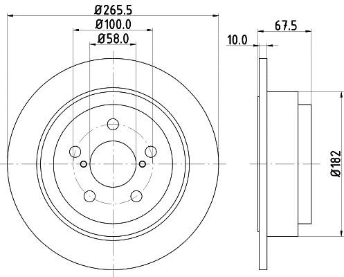 Hella 8DD 355 105-331 Тормозной диск задний невентилируемый 8DD355105331: Отличная цена - Купить в Польше на 2407.PL!
