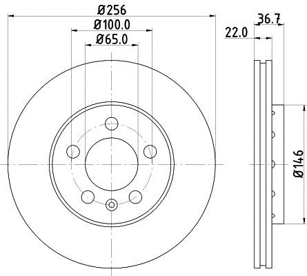 Hella 8DD 355 127-291 Тормозной диск передний вентилируемый 8DD355127291: Отличная цена - Купить в Польше на 2407.PL!