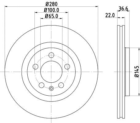 Hella 8DD 355 105-381 Front brake disc ventilated 8DD355105381: Buy near me in Poland at 2407.PL - Good price!