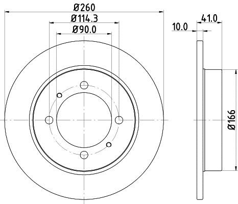 Hella 8DD 355 105-471 Тормозной диск задний невентилируемый 8DD355105471: Купить в Польше - Отличная цена на 2407.PL!