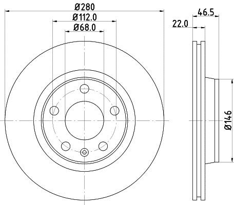 Hella 8DD 355 105-531 Тормозной диск передний вентилируемый 8DD355105531: Отличная цена - Купить в Польше на 2407.PL!