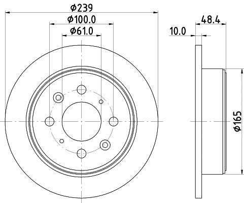 Hella 8DD 355 103-111 Тормозной диск задний невентилируемый 8DD355103111: Купить в Польше - Отличная цена на 2407.PL!