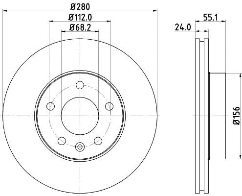 Hella 8DD 355 127-331 Тормозной диск передний вентилируемый 8DD355127331: Отличная цена - Купить в Польше на 2407.PL!