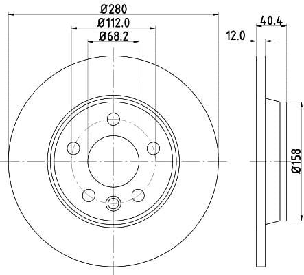 Hella 8DD 355 105-611 Тормозной диск задний невентилируемый 8DD355105611: Отличная цена - Купить в Польше на 2407.PL!