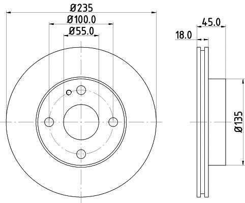 Hella 8DD 355 103-171 Front brake disc ventilated 8DD355103171: Buy near me in Poland at 2407.PL - Good price!