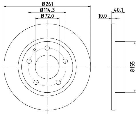 Hella 8DD 355 103-231 Тормозной диск задний невентилируемый 8DD355103231: Отличная цена - Купить в Польше на 2407.PL!