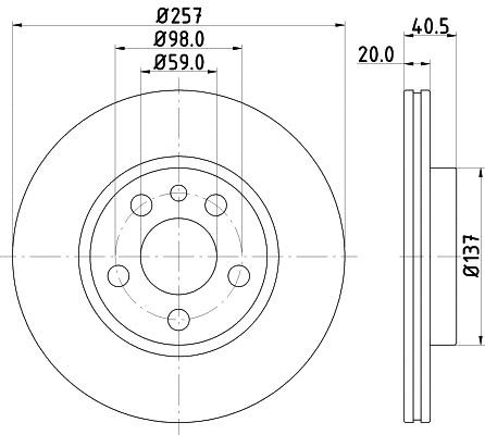 Hella 8DD 355 105-621 Innenbelüftete Bremsscheibe vorne 8DD355105621: Kaufen Sie zu einem guten Preis in Polen bei 2407.PL!