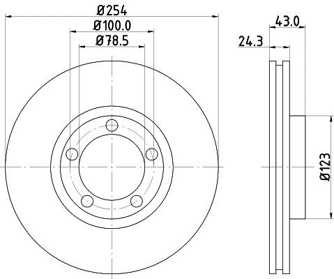 Hella 8DD 355 105-631 Тормозной диск передний вентилируемый 8DD355105631: Отличная цена - Купить в Польше на 2407.PL!