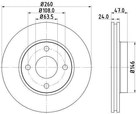 Hella 8DD 355 103-371 Тормозной диск передний вентилируемый 8DD355103371: Отличная цена - Купить в Польше на 2407.PL!