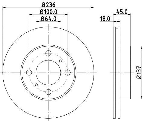 Hella 8DD 355 105-771 Тормозной диск передний вентилируемый 8DD355105771: Отличная цена - Купить в Польше на 2407.PL!