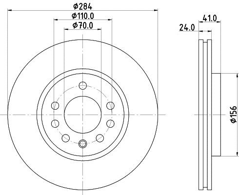 Hella 8DD 355 103-631 Тормозной диск передний вентилируемый 8DD355103631: Купить в Польше - Отличная цена на 2407.PL!