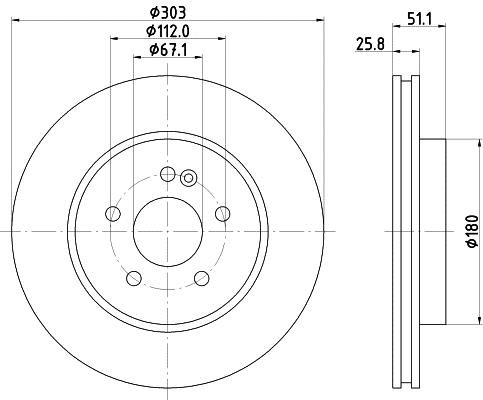 Hella 8DD 355 129-751 Тормозной диск передний вентилируемый 8DD355129751: Отличная цена - Купить в Польше на 2407.PL!