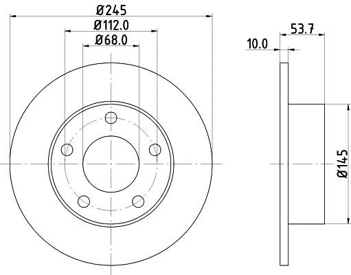 Hella 8DD 355 118-581 Тормозной диск задний невентилируемый 8DD355118581: Отличная цена - Купить в Польше на 2407.PL!