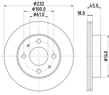 Hella 8DD 355 105-921 Тормозной диск передний вентилируемый 8DD355105921: Отличная цена - Купить в Польше на 2407.PL!