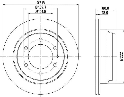 Hella 8DD 355 106-021 Тормозной диск задний вентилируемый 8DD355106021: Отличная цена - Купить в Польше на 2407.PL!