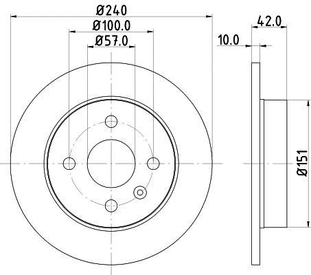Hella 8DD 355 106-091 Тормозной диск задний невентилируемый 8DD355106091: Купить в Польше - Отличная цена на 2407.PL!
