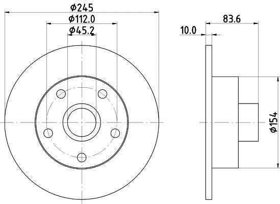 Hella 8DD 355 104-231 Тормозной диск задний невентилируемый 8DD355104231: Отличная цена - Купить в Польше на 2407.PL!