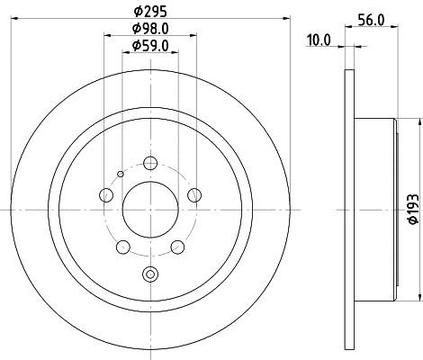 Hella 8DD 355 104-461 Тормозной диск задний невентилируемый 8DD355104461: Отличная цена - Купить в Польше на 2407.PL!