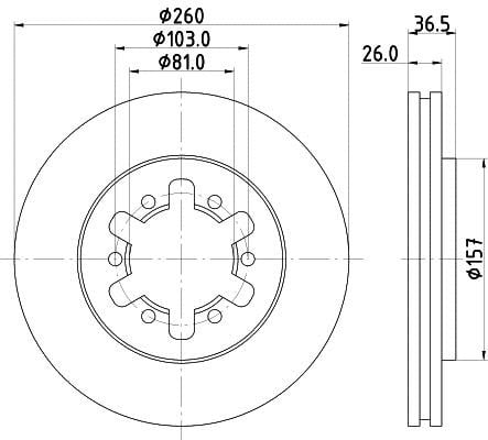 Hella 8DD 355 104-551 Тормозной диск передний вентилируемый 8DD355104551: Отличная цена - Купить в Польше на 2407.PL!