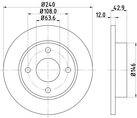 Hella 8DD 355 104-631 Тормозной диск передний невентилируемый 8DD355104631: Отличная цена - Купить в Польше на 2407.PL!