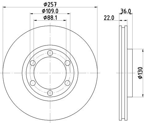 Hella 8DD 355 104-711 Тормозной диск передний вентилируемый 8DD355104711: Отличная цена - Купить в Польше на 2407.PL!