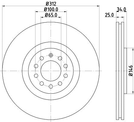 Hella 8DD 355 127-441 Тормозной диск передний вентилируемый 8DD355127441: Отличная цена - Купить в Польше на 2407.PL!