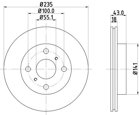 Hella 8DD 355 107-281 Тормозной диск передний вентилируемый 8DD355107281: Отличная цена - Купить в Польше на 2407.PL!