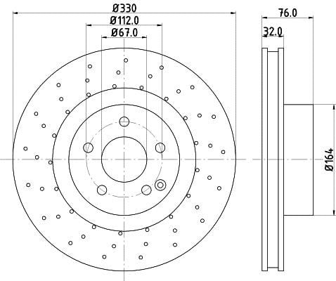 Hella 8DD 355 127-461 Тормозной диск передний вентилируемый 8DD355127461: Отличная цена - Купить в Польше на 2407.PL!