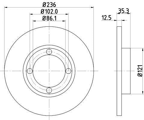 Hella 8DD 355 107-011 Тормозной диск передний невентилируемый 8DD355107011: Отличная цена - Купить в Польше на 2407.PL!