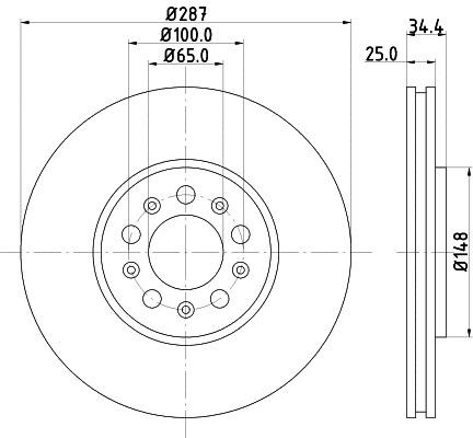 Hella 8DD 355 127-581 Тормозной диск передний вентилируемый 8DD355127581: Отличная цена - Купить в Польше на 2407.PL!