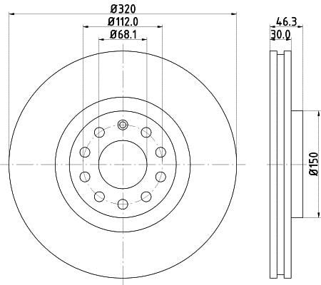 Hella 8DD 355 127-591 Тормозной диск передний вентилируемый 8DD355127591: Отличная цена - Купить в Польше на 2407.PL!