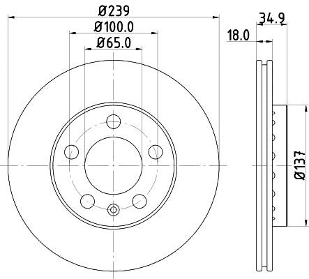 Hella 8DD 355 107-651 Front brake disc ventilated 8DD355107651: Buy near me in Poland at 2407.PL - Good price!