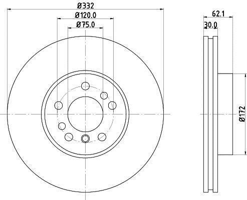 Hella 8DD 355 107-731 Тормозной диск передний вентилируемый 8DD355107731: Отличная цена - Купить в Польше на 2407.PL!