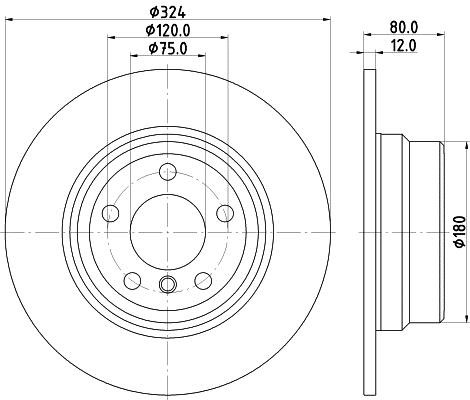 Hella 8DD 355 127-651 Rear brake disc, non-ventilated 8DD355127651: Buy near me in Poland at 2407.PL - Good price!