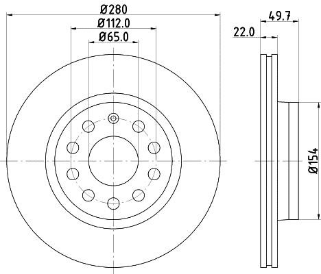 Hella 8DD 355 127-991 Тормозной диск передний вентилируемый 8DD355127991: Отличная цена - Купить в Польше на 2407.PL!