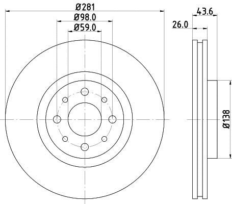 Hella 8DD 355 107-831 Тормозной диск передний вентилируемый 8DD355107831: Отличная цена - Купить в Польше на 2407.PL!