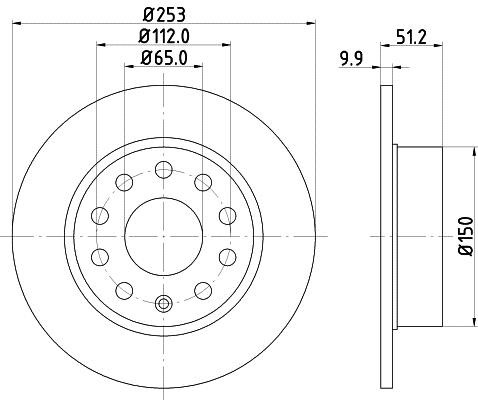 Hella 8DD 355 109-601 Тормозной диск задний невентилируемый 8DD355109601: Отличная цена - Купить в Польше на 2407.PL!