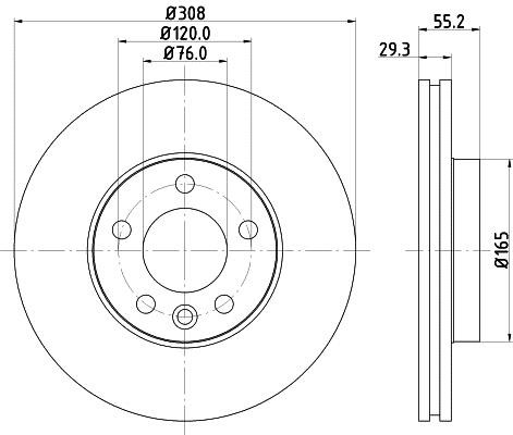 Hella 8DD 355 128-021 Тормозной диск передний вентилируемый 8DD355128021: Отличная цена - Купить в Польше на 2407.PL!