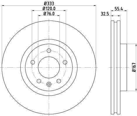 Hella 8DD 355 109-681 Тормозной диск передний вентилируемый 8DD355109681: Отличная цена - Купить в Польше на 2407.PL!